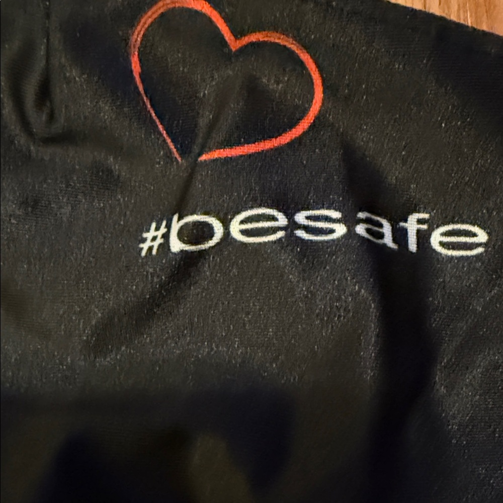 Bebe Black #besafe Face Mask with Heart Design